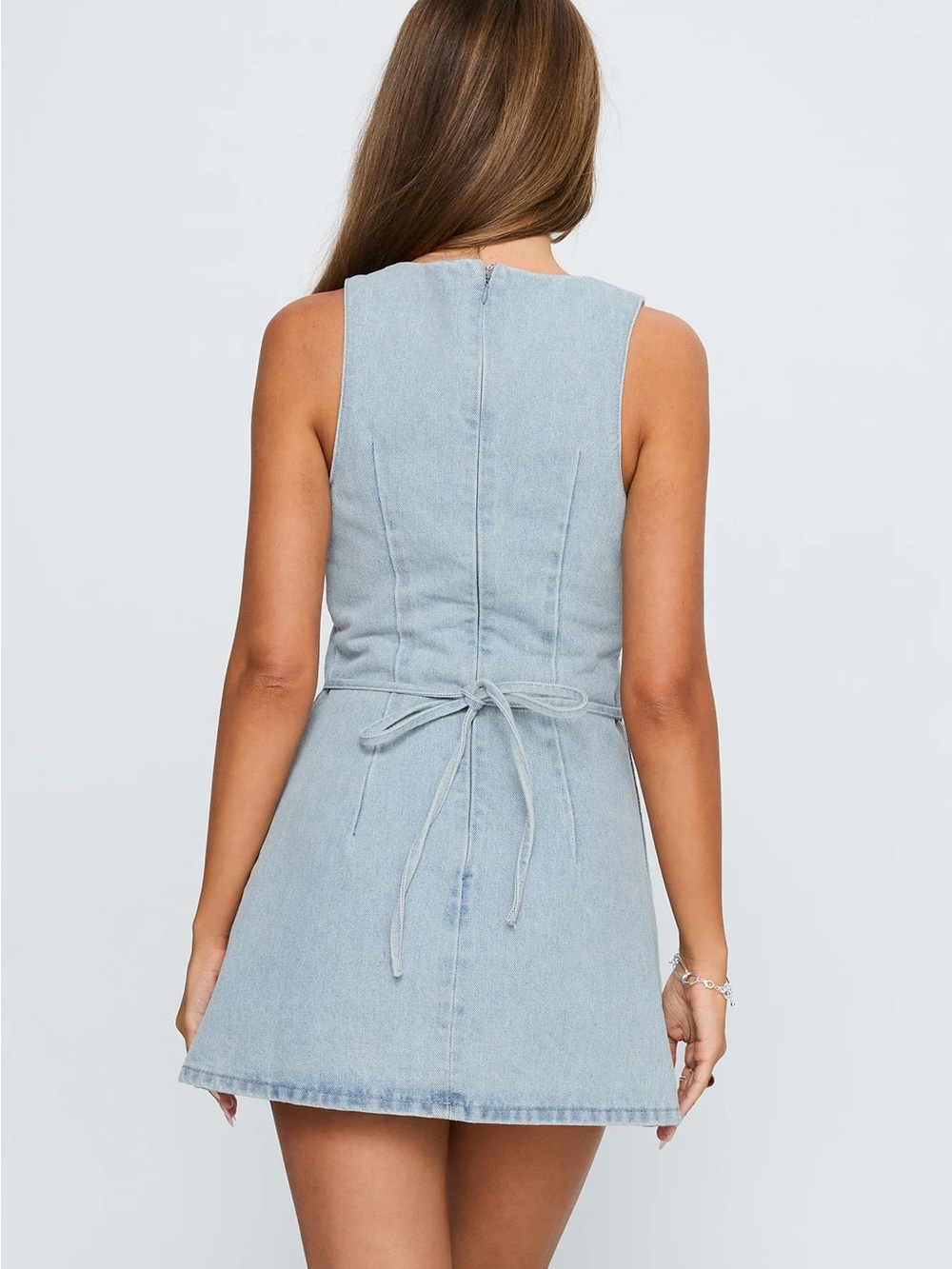 Princess Polly Light Blue Denim Mini Dress - Picture 3 of 6